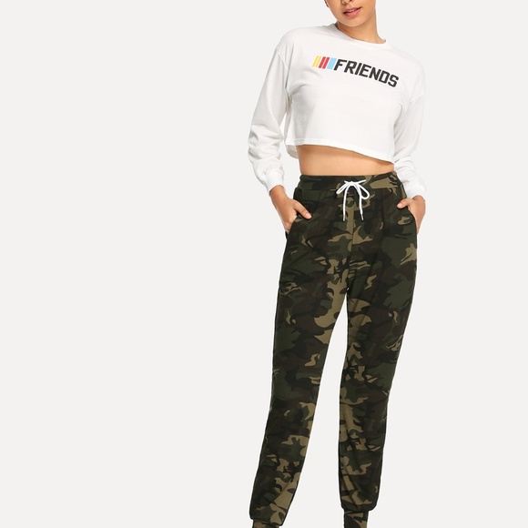 New camo joggers pants drawstring camoflauge - Picture 2 of 2